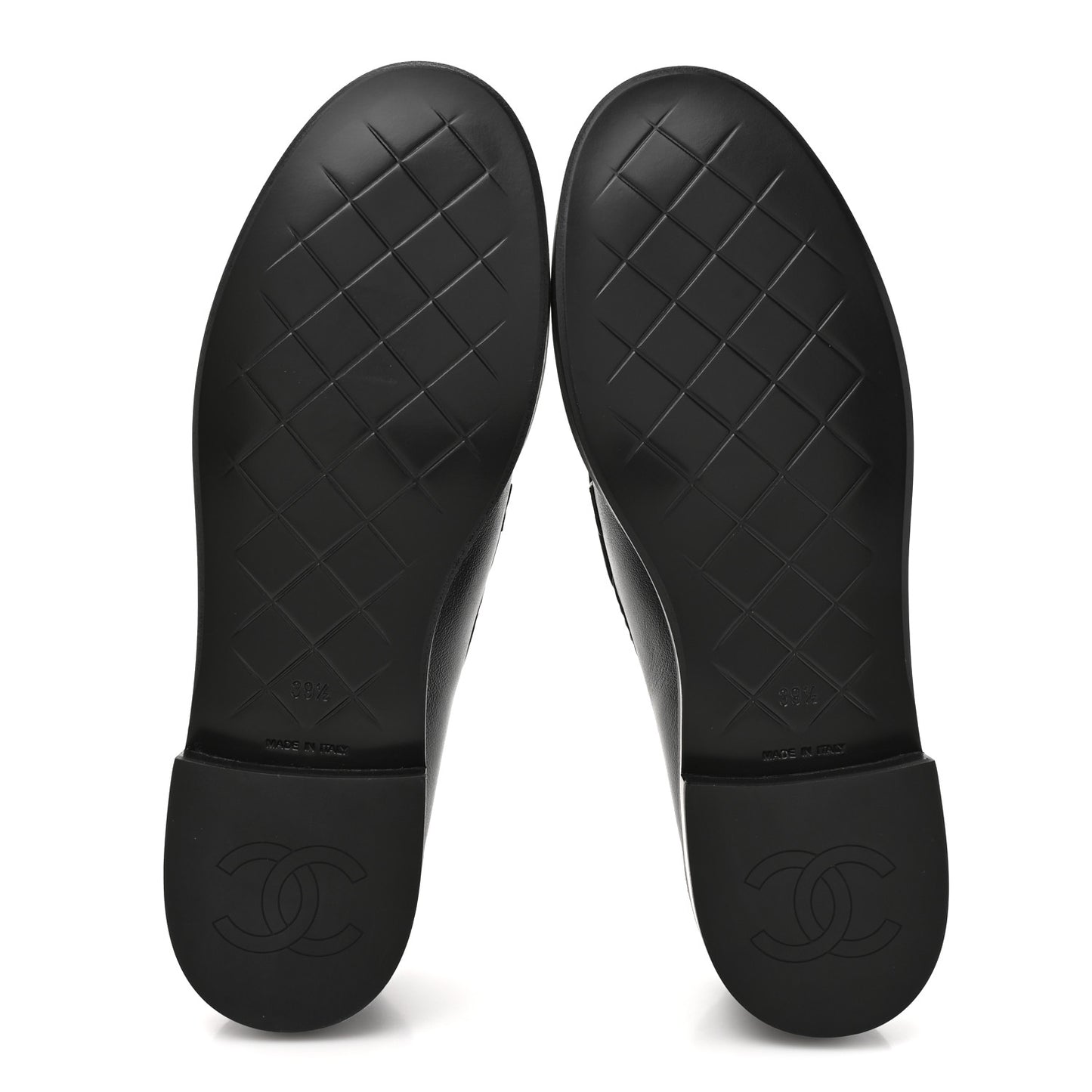 Lambskin Quilted CC Turnlock Loafers 39.5 Black