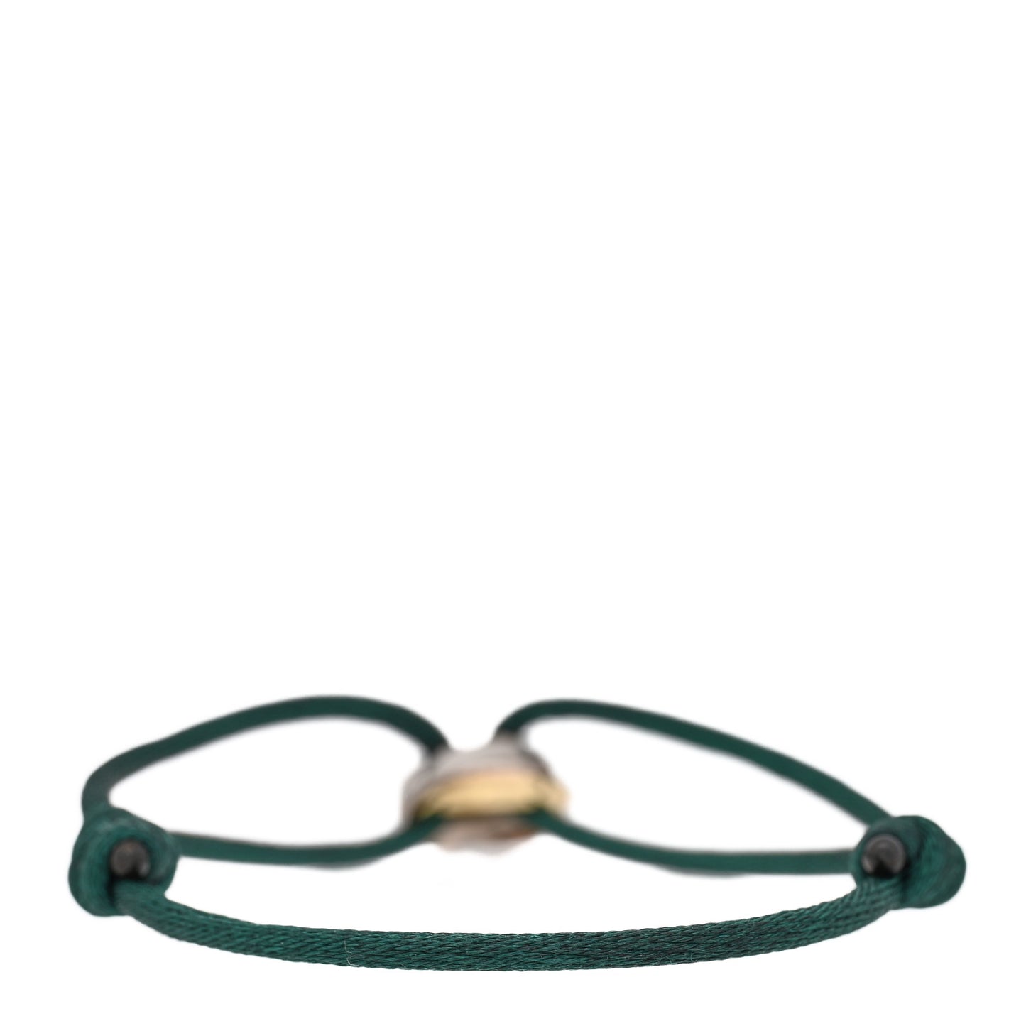 18k Pink Yellow White Gold Trinity Adjustable Cord Bracelet Green