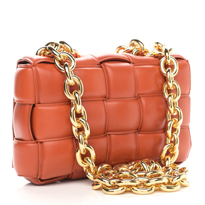 Bottega Veneta Lambskin Maxi Intreccio Padded Chain Cassette Crossbody Bag Maple 3 of 10