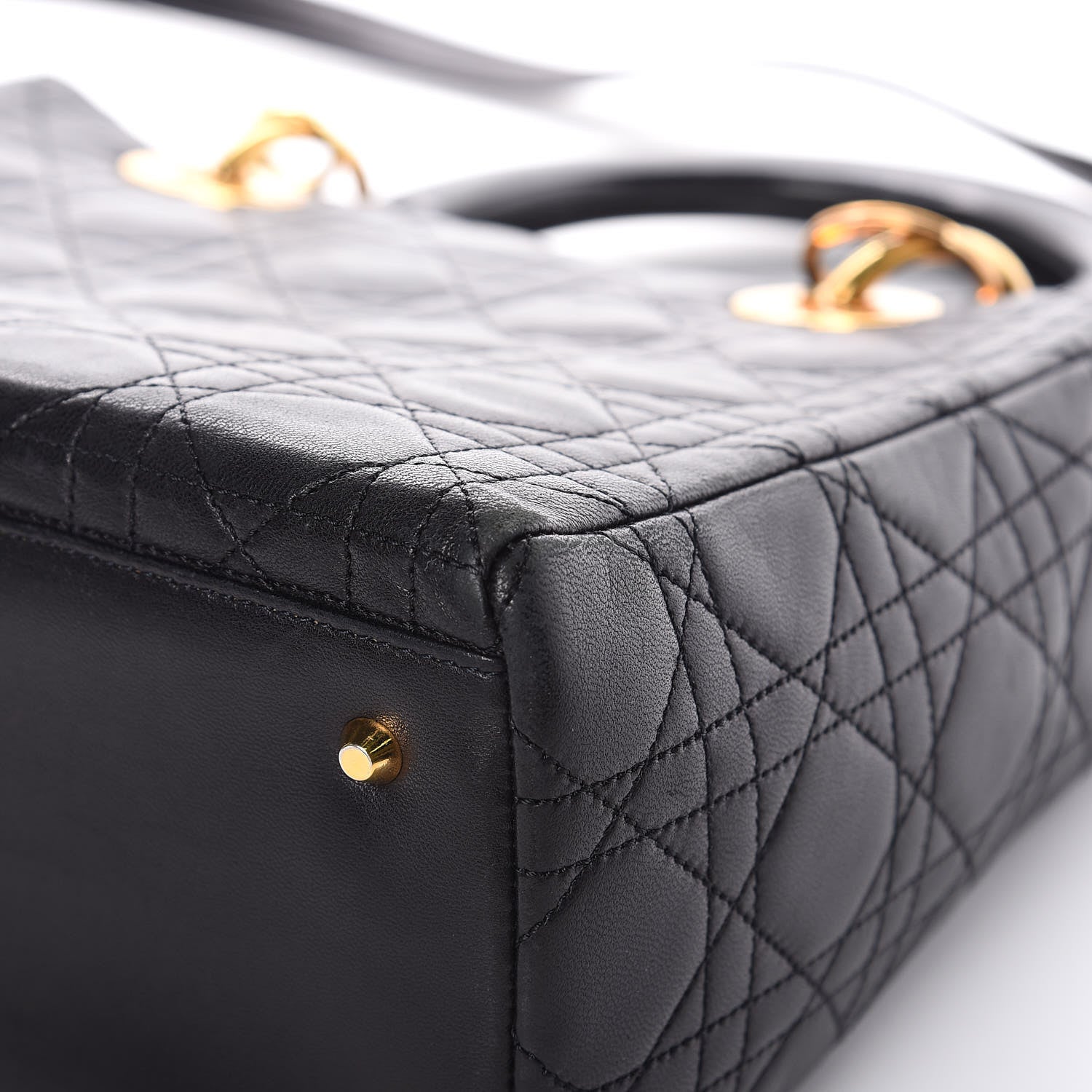 Christian Dior Lambskin Cannage Medium Lady Dior Black 16 of 16