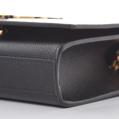 Saint Laurent Grain De Poudre Small Monogram Kate Satchel Black 9 of 10