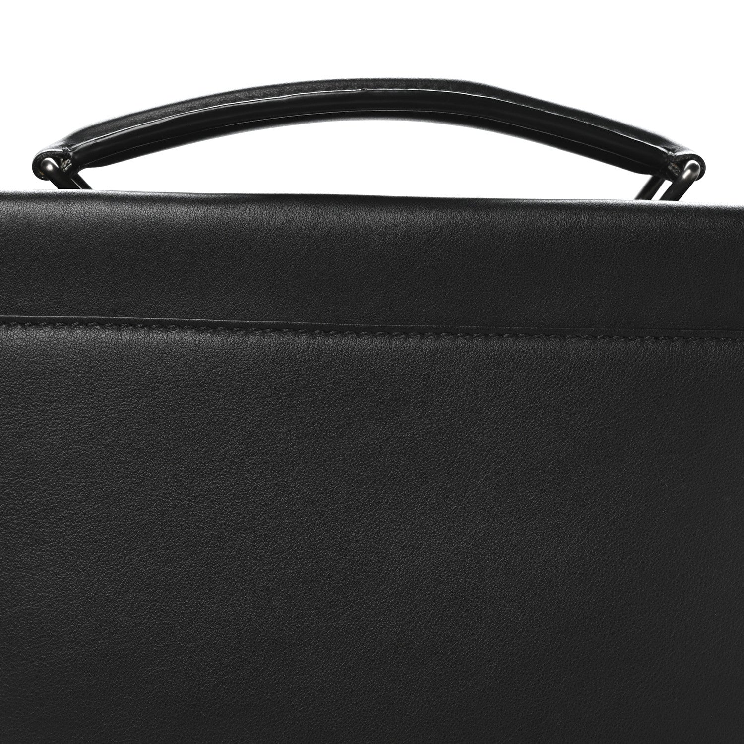 Fendi Vitello Grace FF 1974 Embossed Large Peekaboo Iconic Fit Satchel Black 7 of 9
