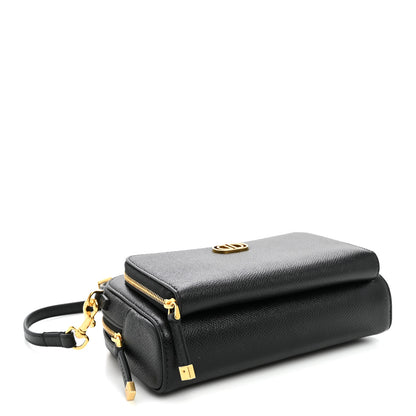 Christian Dior Grained Calfskin Caro Double Pouch Black 4 of 9