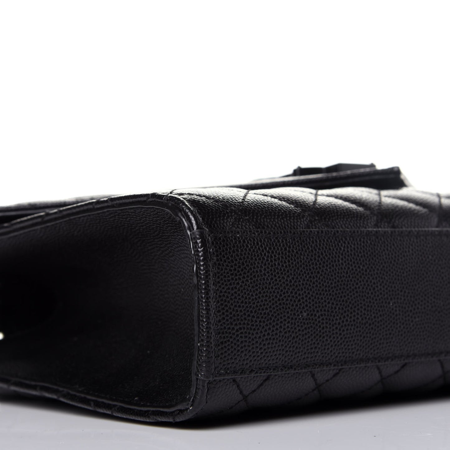 Grain De Poudre Textured Mixed Matelasse Triquilt Medium Monogram Satchel Black