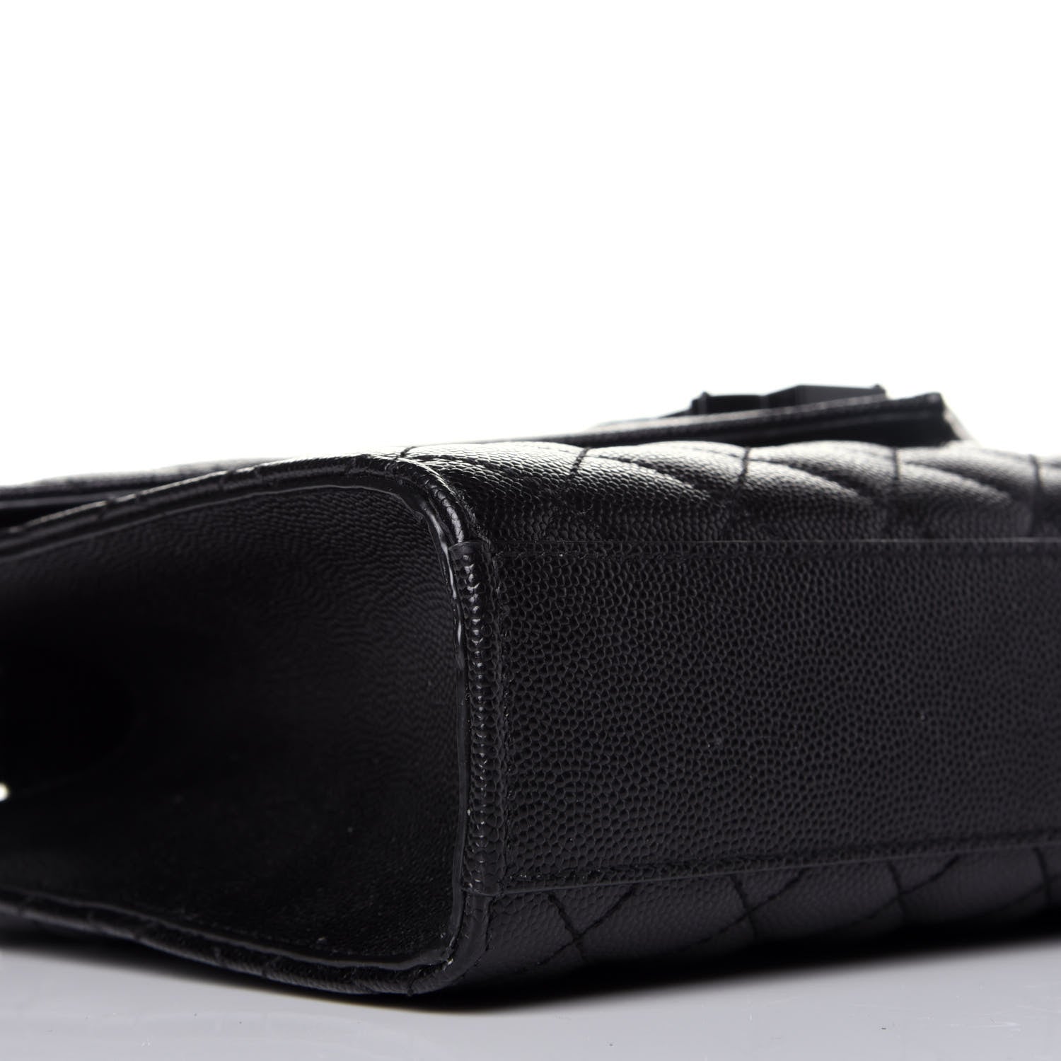 Saint Laurent Grain De Poudre Textured Mixed Matelasse Triquilt Medium Monogram Satchel Black 7 of 8