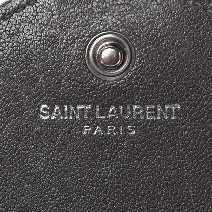 Saint Laurent Sheepskin Tri-Quilt Monogram Envelope Chain Wallet Earth 6 of 13