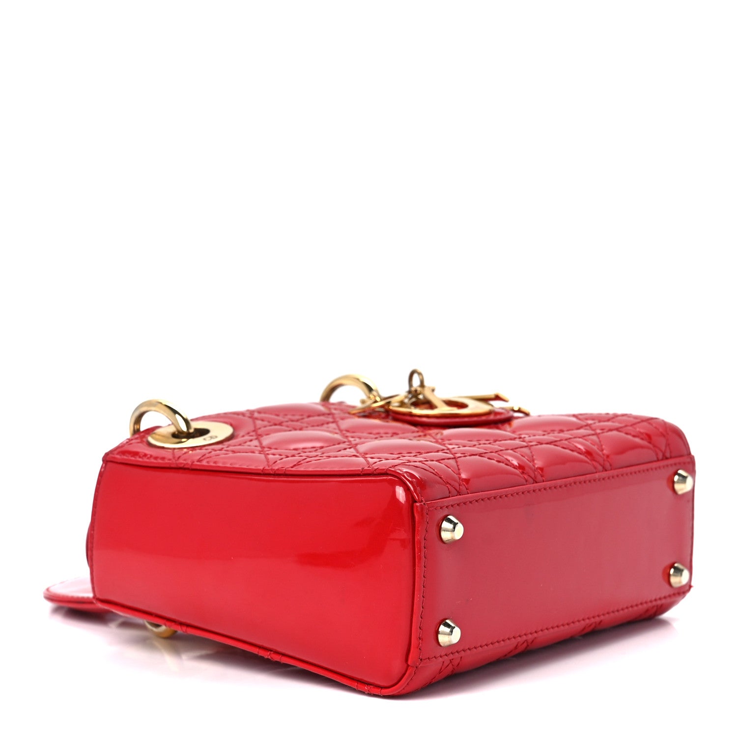 Christian Dior Patent Cannage Mini Lady Dior Red 4 of 10