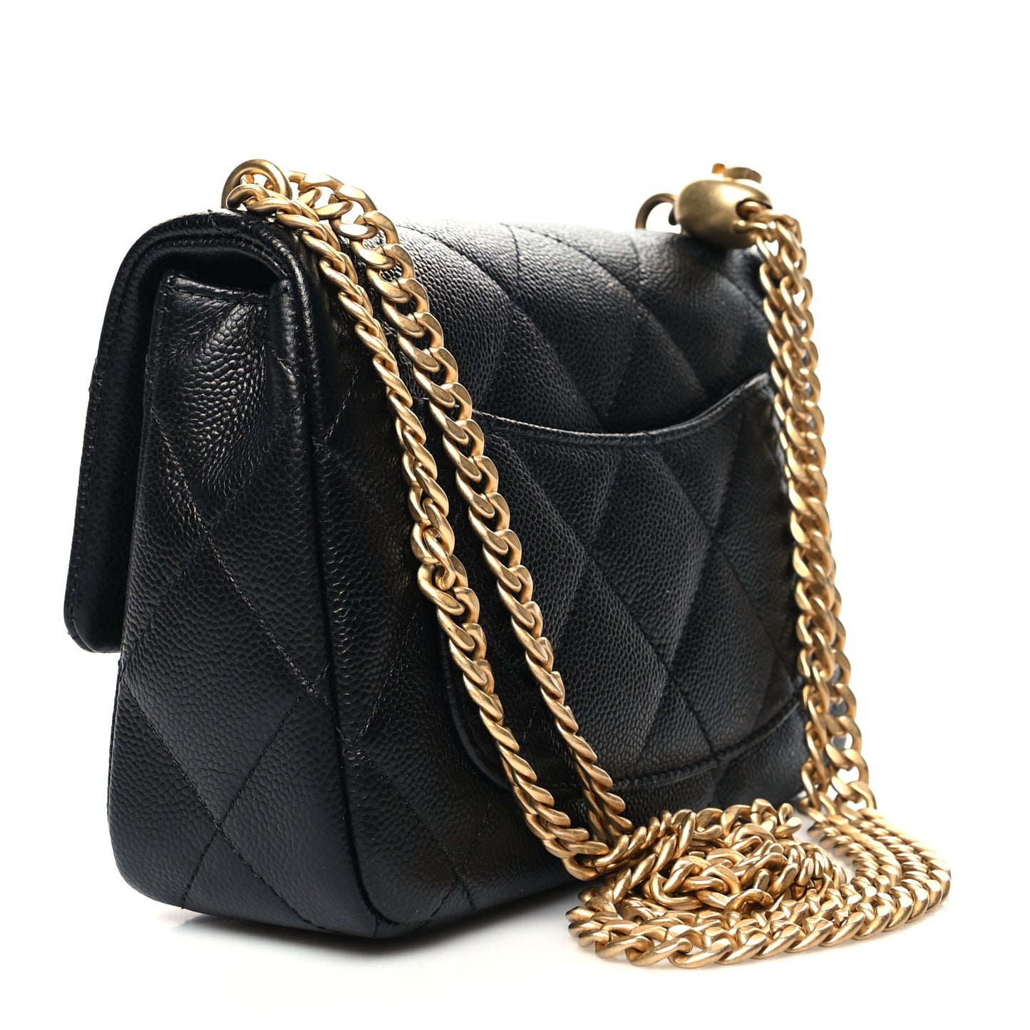Caviar Quilted Mini Sweetheart Flap Black
