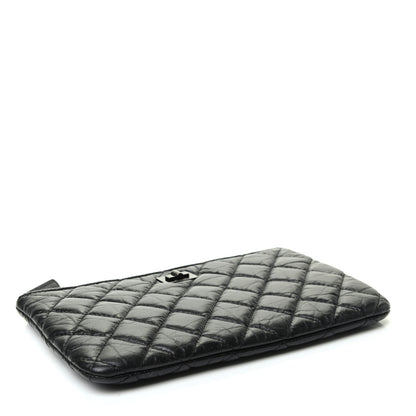 Chanel Aged Calfskin Quilted Medium Reissue Cosmetic Case So Black 4 of 7