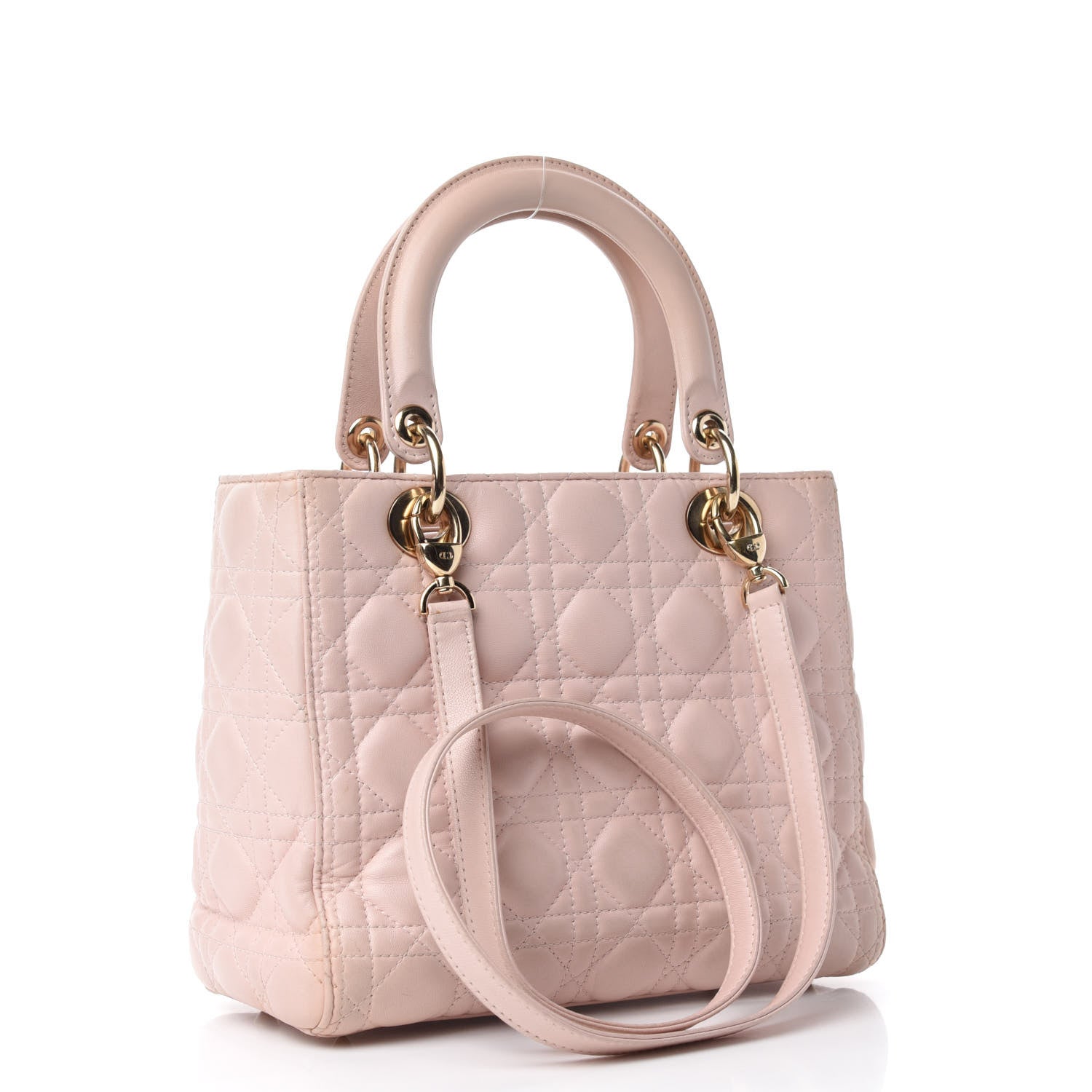 Christian Dior Lambskin Cannage Medium Lady Dior Light Pink 3 of 13