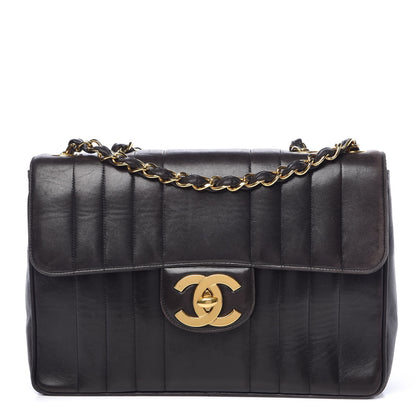 Chanel Lambskin Vertical Quilt Jumbo Single Flap Black 1 of 15