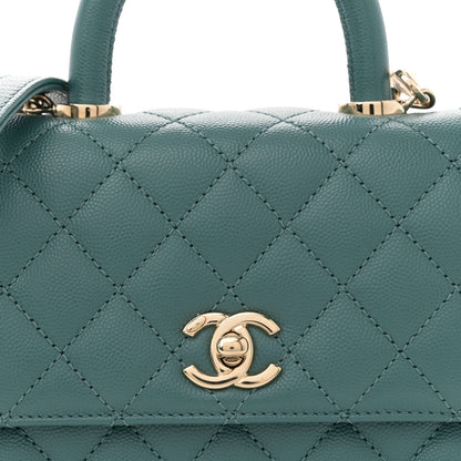 Chanel Caviar Quilted Extra Mini Coco Handle Flap Green 8 of 11