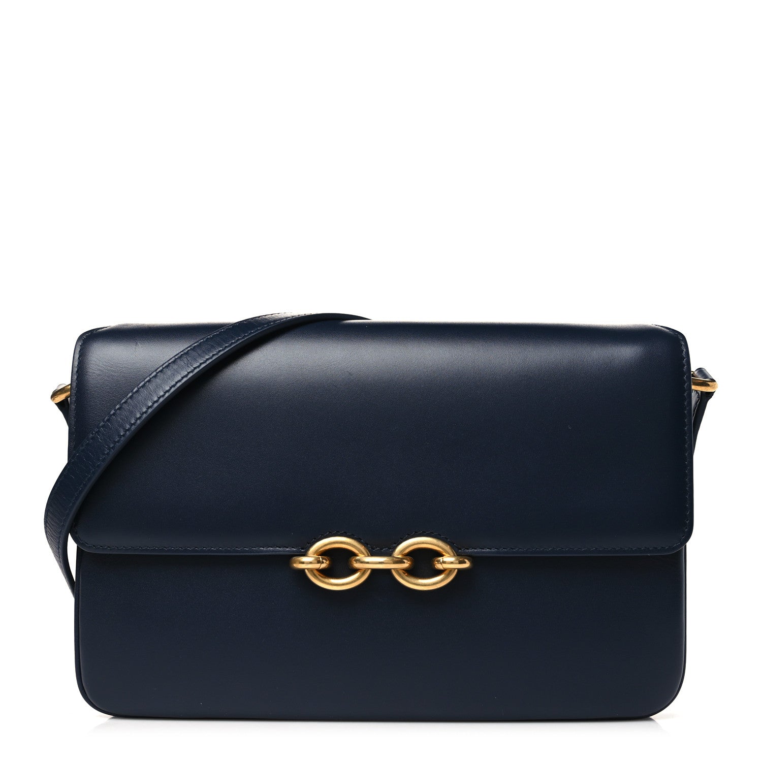 Saint Laurent Smooth Calfskin Le Maillon Satchel Deep Marine 1 of 10