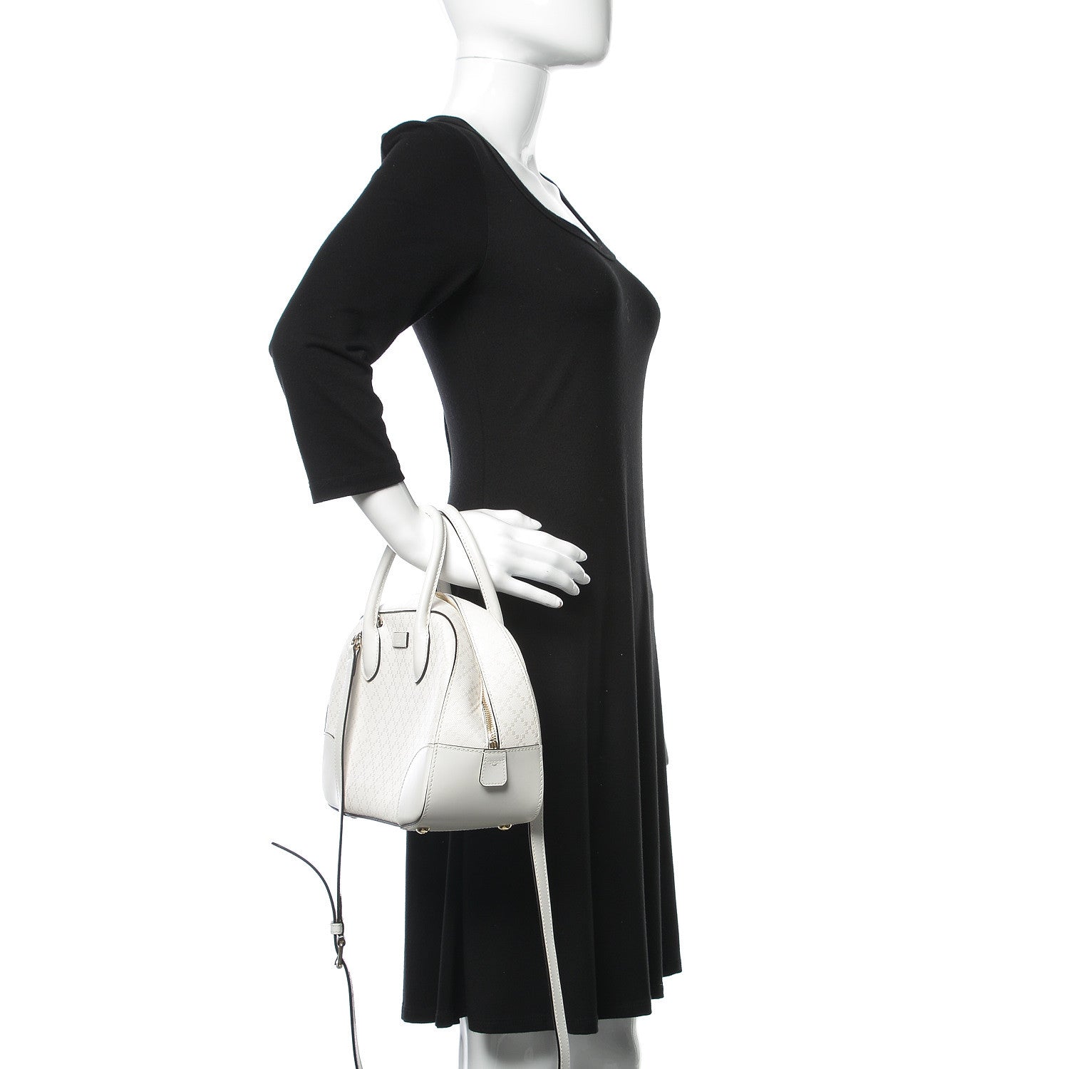 Gucci Calfskin Diamante Small Top Handle Bag White 3 of 13