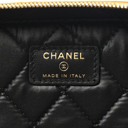 Chanel Metallic Calfskin Crocodile Embossed Cocodile Top Handle Vanity Gold 8 of 10
