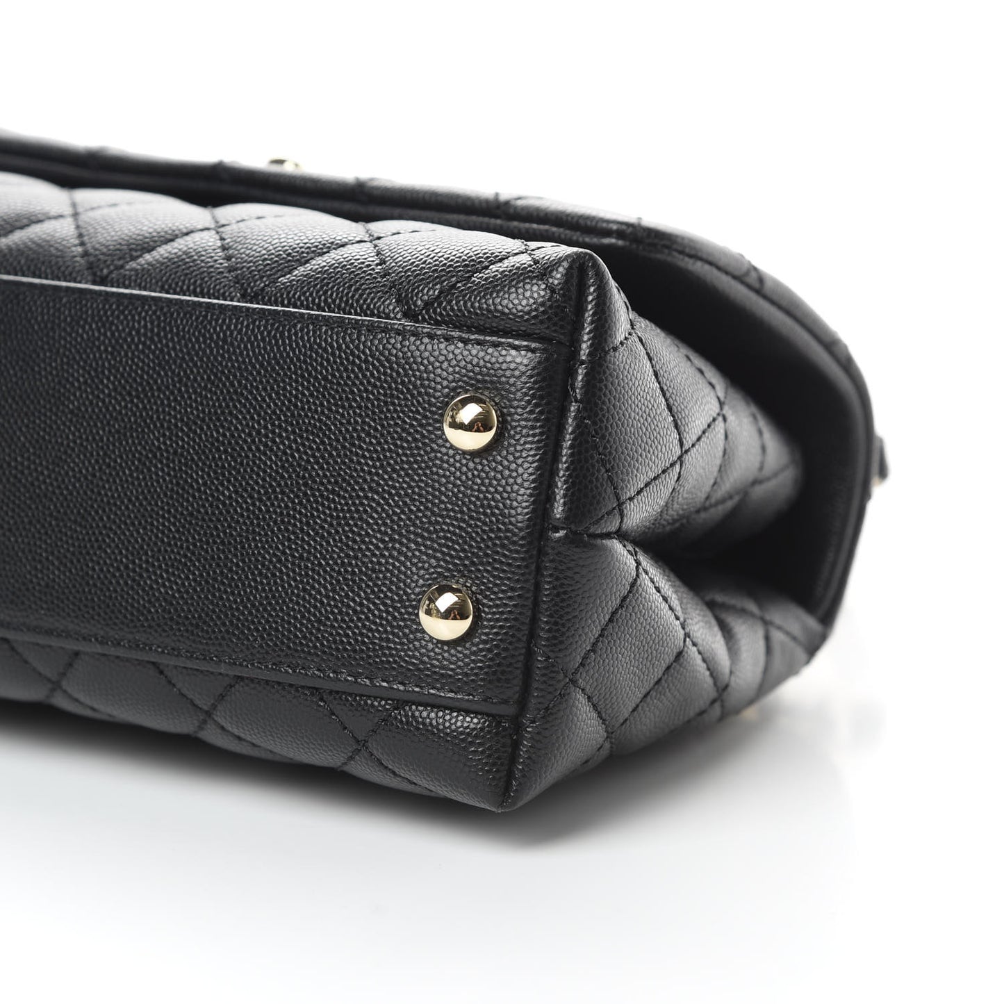 Caviar Quilted Mini Coco Handle Flap Black