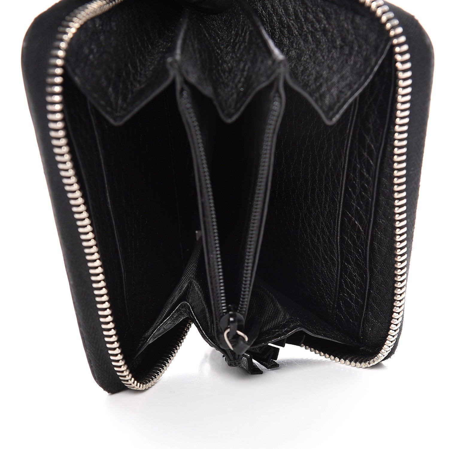 Gucci Pebbled Calfskin Studded Soho Compact Disco Zip Around Wallet Black 5 of 14