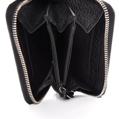 Gucci Pebbled Calfskin Studded Soho Compact Disco Zip Around Wallet Black 5 of 14
