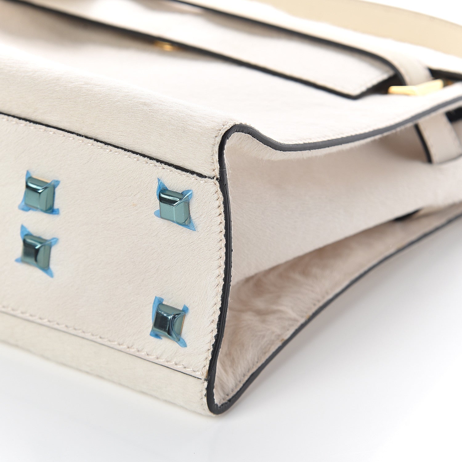 Valentino Garavani Calf Hair My Rockstud Frame Bag Light Ivory 8 of 8