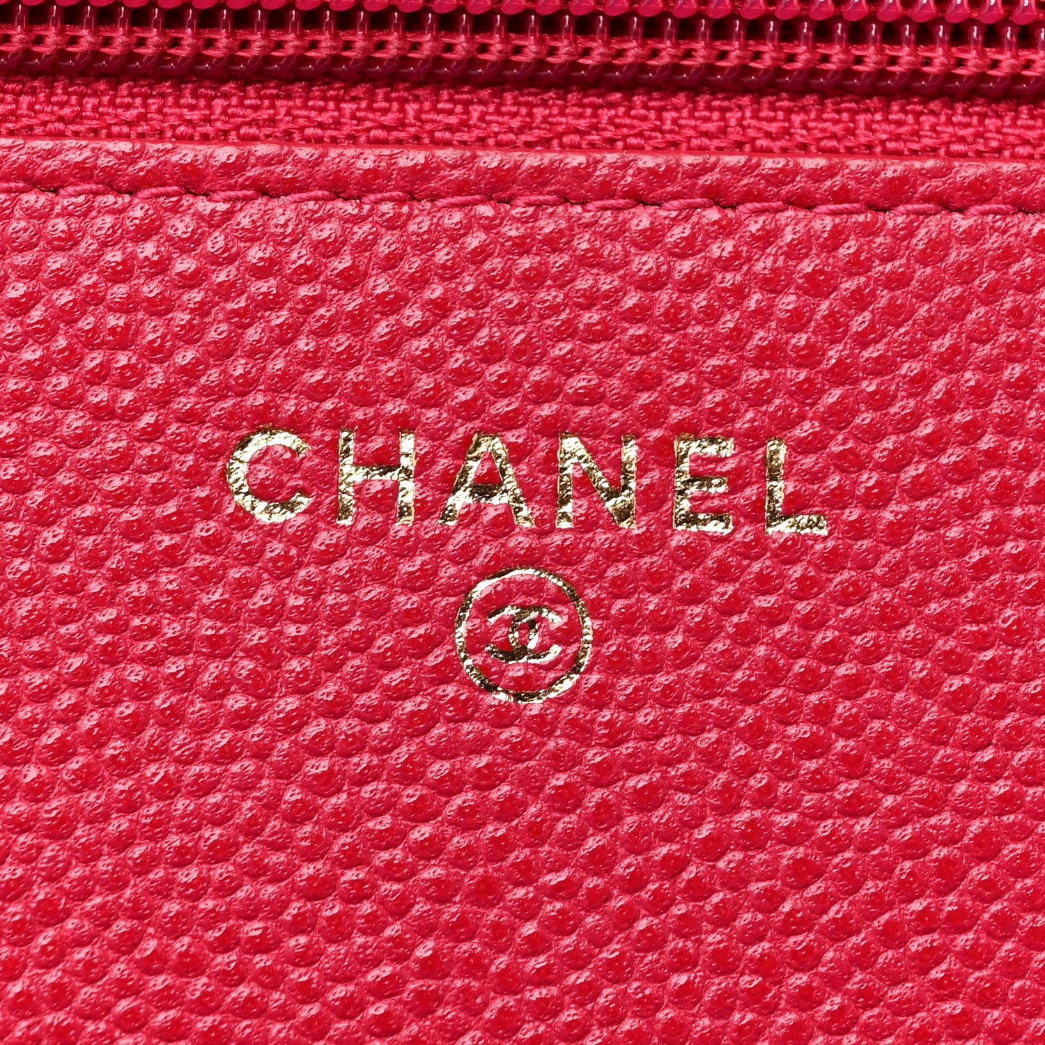 Chanel Caviar Quilted Golden Class Wallet On Chain WOC Fuchsia 5 of 9