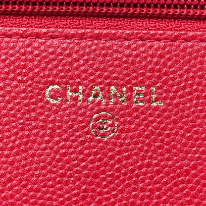 Chanel Caviar Quilted Golden Class Wallet On Chain WOC Fuchsia 5 of 9
