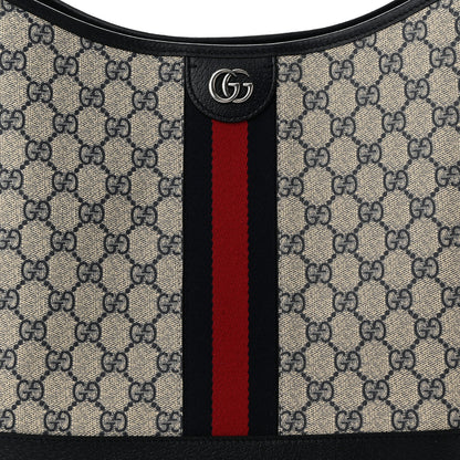 Gucci GG Supreme Monogram Web Large Ophidia Shoulder Bag Beige Navy 8 of 10