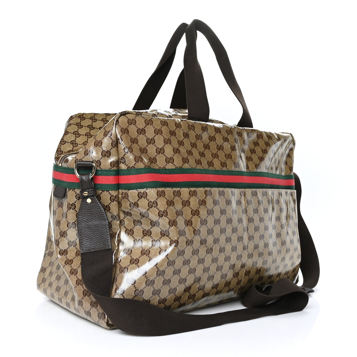 Gucci Crystal Monogram Web Large Carry On Duffle Bag Brown 3 of 13