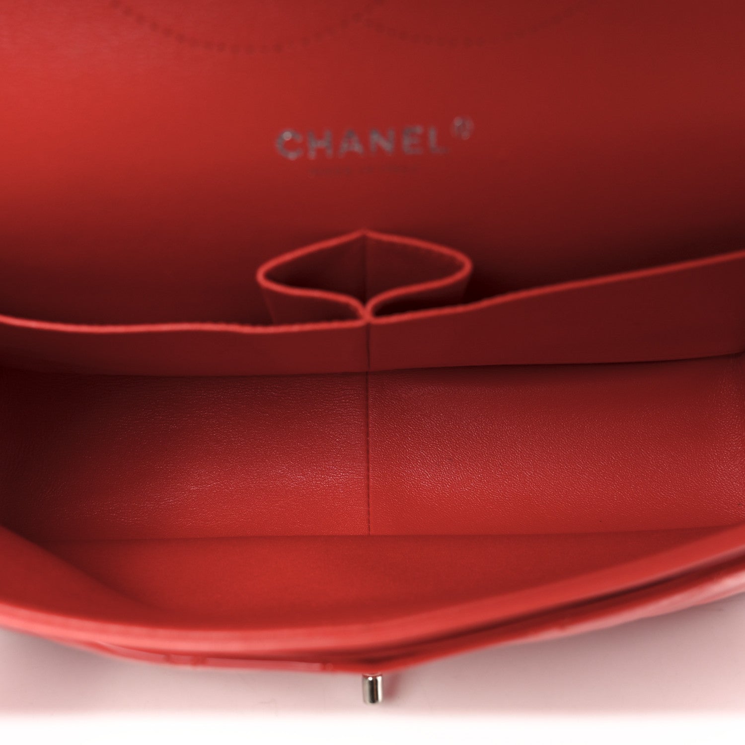 Chanel Patent Calfskin Quilted Medium Double Flap Red 5 of 10