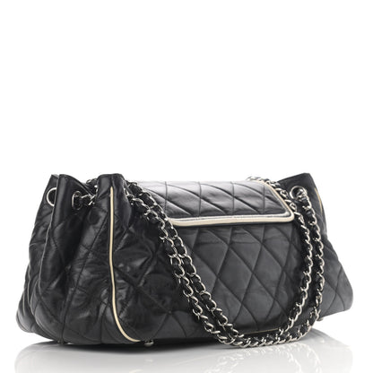 Chanel Lambskin Quilted East West Accordion Flap Black 3 of 12