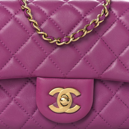 Chanel Lambskin Quilted Mini Pearl Crush Flap Purple 8 of 11