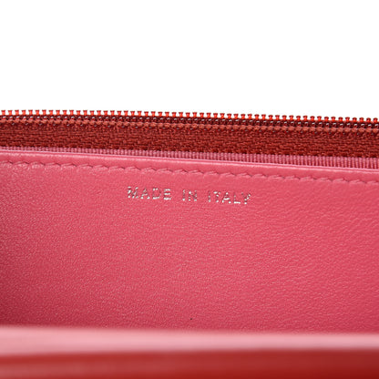 Chanel Lambskin Quilted Wallet On Chain WOC Red Pink 7 of 12