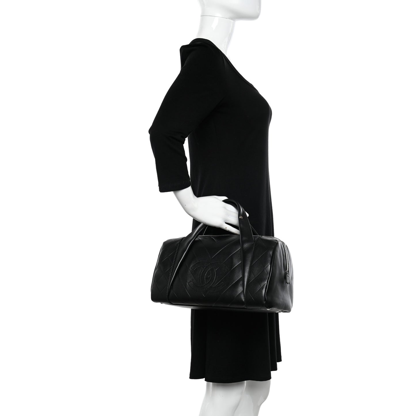 Lambskin CC Chevron All Day Long Boston Black