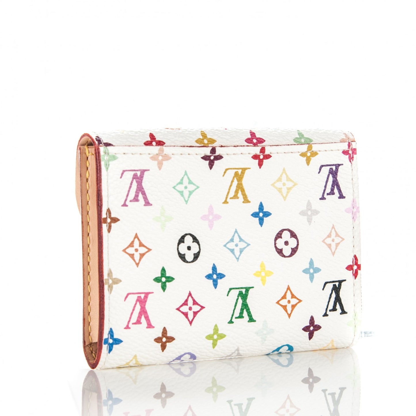 Monogram Multicolor Business Card Holder White