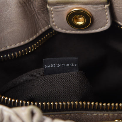 Miu Miu Vitello Lux Gathered Tote Pomice 9 of 16