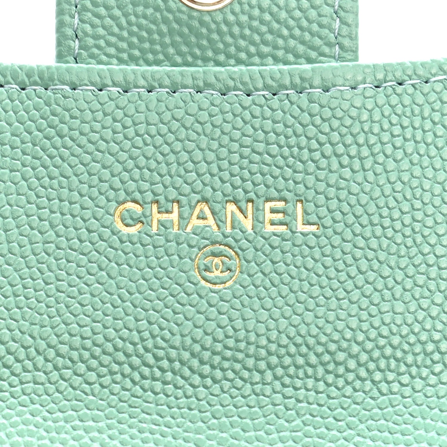Chanel Caviar Quilted Flap Card Holder Wallet Light Green 6 of 9