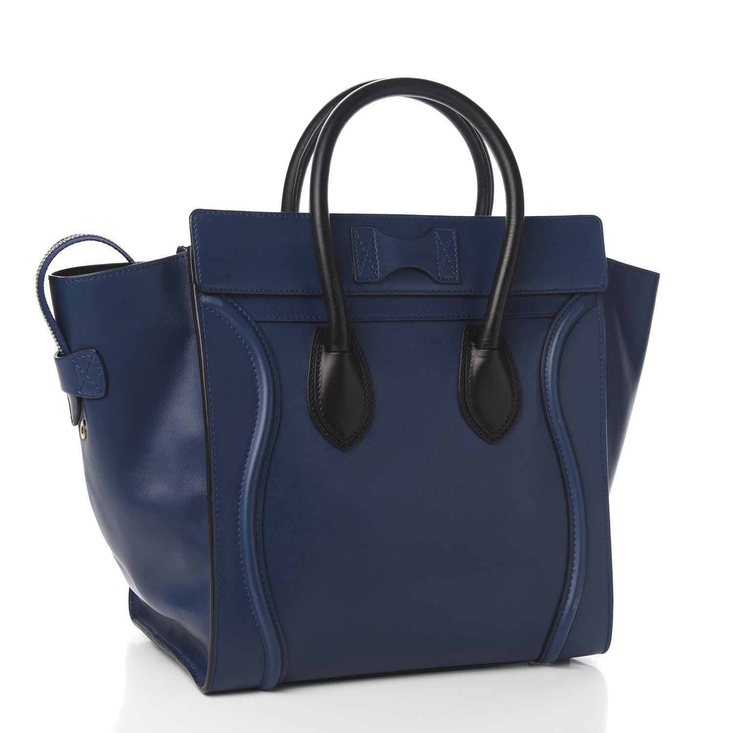 Celine Smooth Calfskin Mini Bi-Color Luggage Ocean Blue 2 of 10