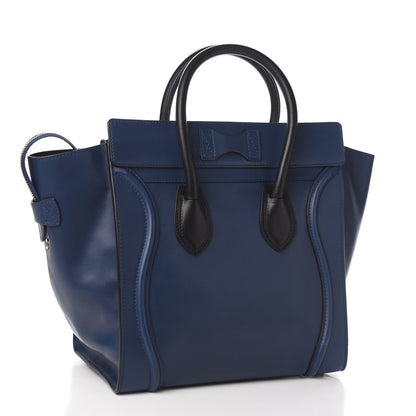 Celine Smooth Calfskin Mini Bi-Color Luggage Ocean Blue 2 of 10