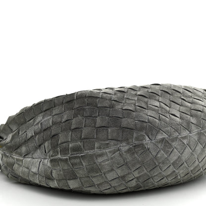 Bottega Veneta Suede Calfskin Intrecciato Teen Jodie Hobo Thunder 10 of 12