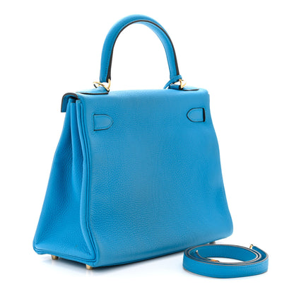 Hermes Togo Kelly Retourne 28 Bleu Zanzibar 3 of 11