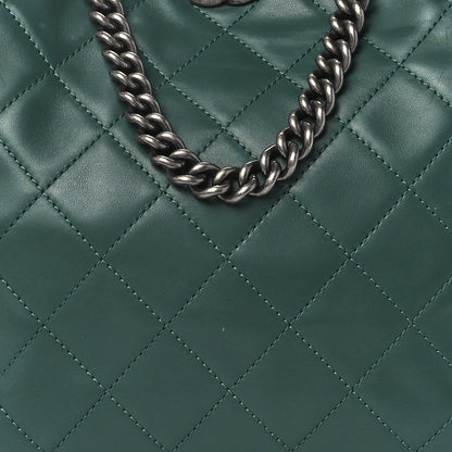 Chanel Calfskin Quilted Large Shopping In Chains Tote Green 9 of 13