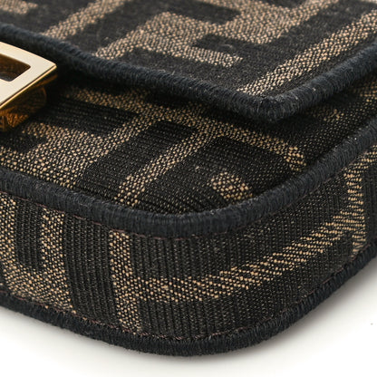 Fendi Fabric Jacquard FF 1974 Nano Baguette Charm Tobacco Moro Black 9 of 11