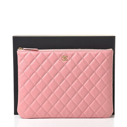 Chanel Lambskin Quilted Medium Cosmetic Case Pink 8 of 8