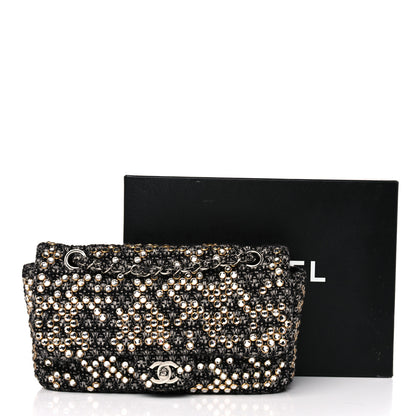 Chanel Crystal Tweed Quilted Medium Single Flap Black 10 of 10