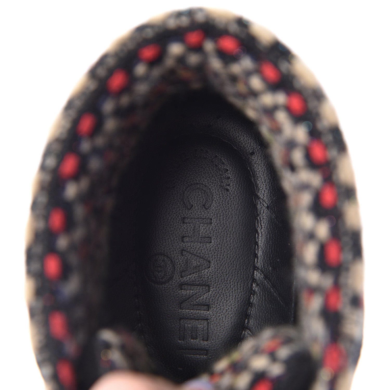 Chanel Suede Tweed High Top Sneakers 35.5 Black 8 of 9