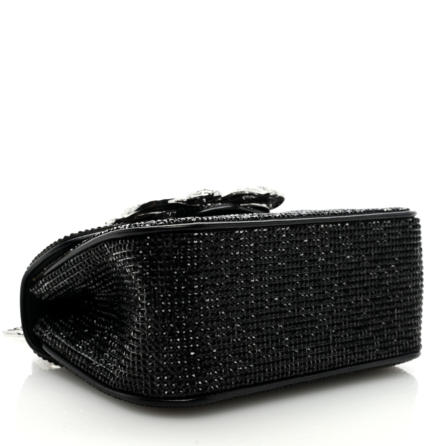 Judith Leiber Crystal Bow Top Handle Black Silver 4 of 8