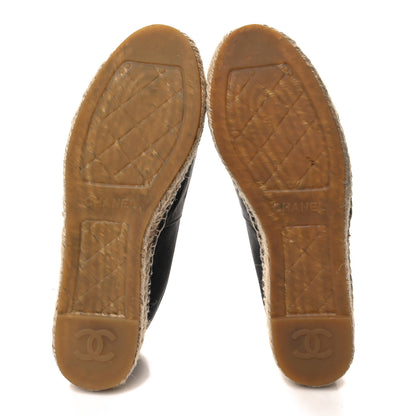 Chanel Lambskin CC Espadrilles 39 Navy Black 5 of 10
