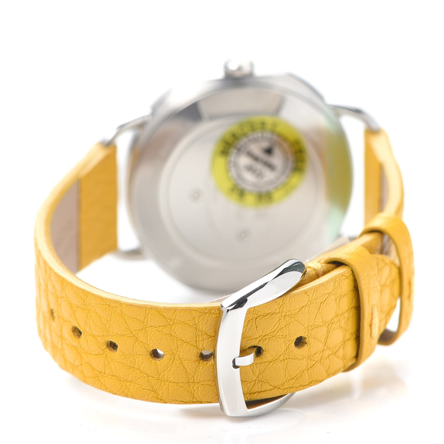 Fendi Stainless Steel Calfskin Mother of Pearl 36mm Selleria Quartz Watch Yellow 3 of 5