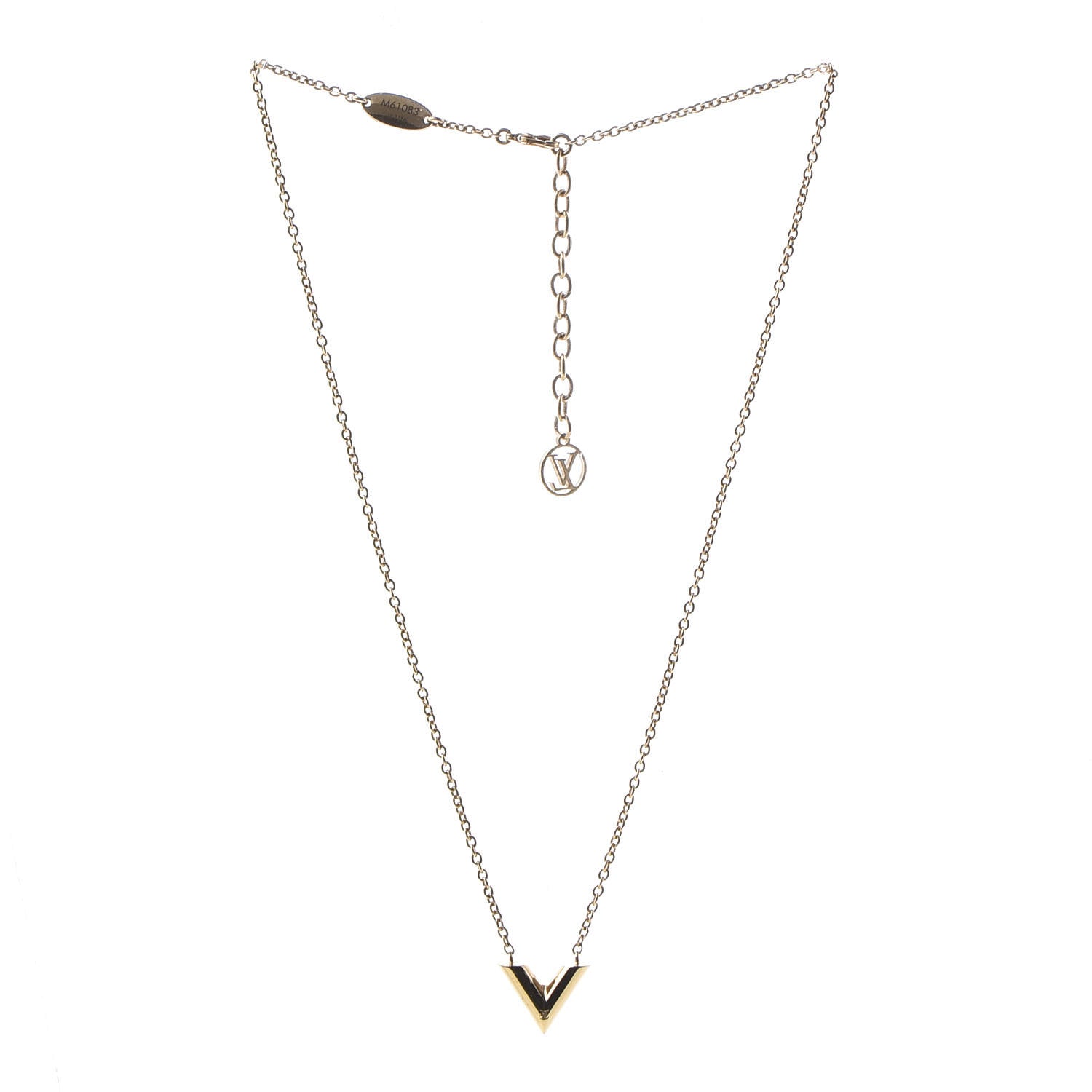 Louis Vuitton Essential V Necklace Gold 2 of 6