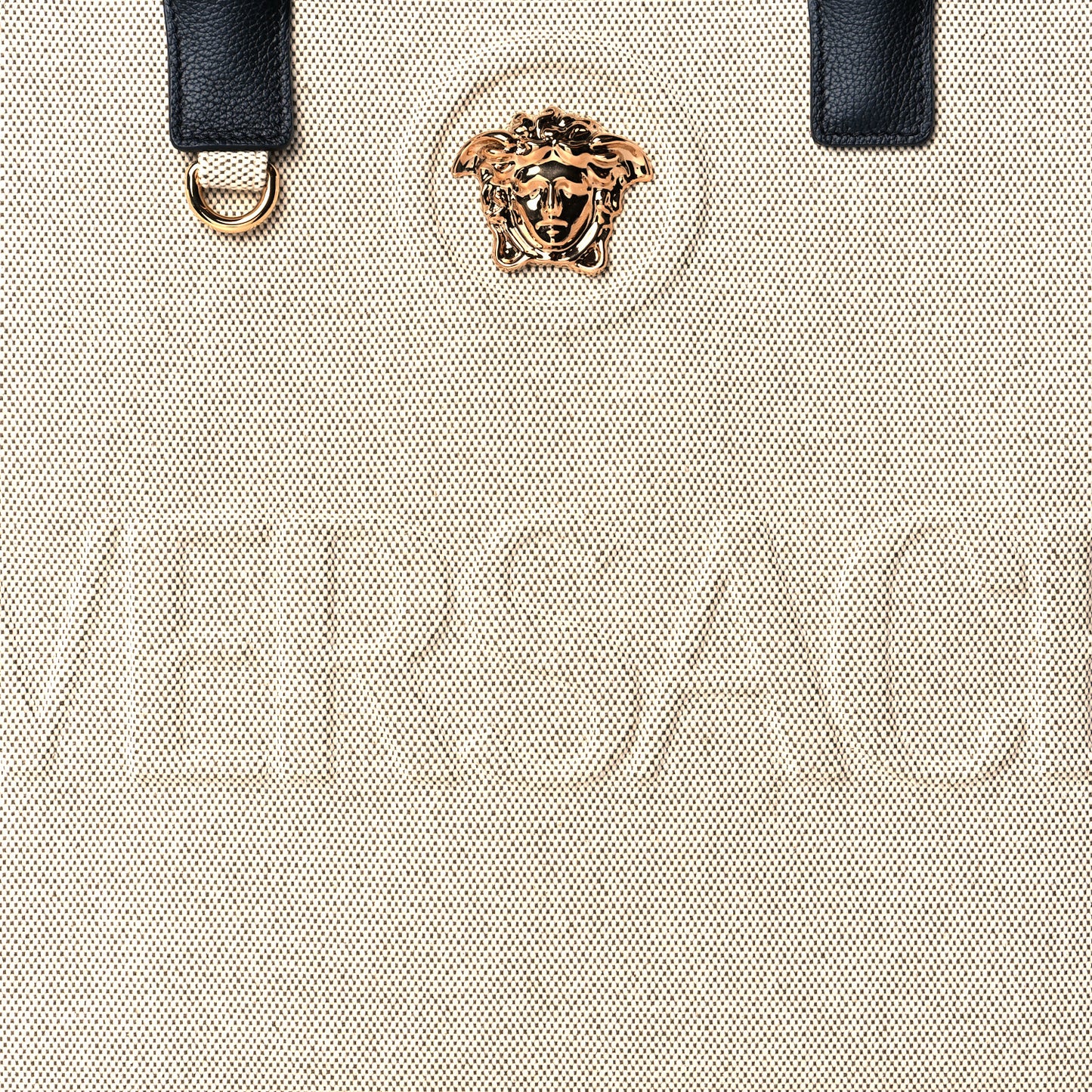 Canvas Calfskin La Medusa Tote Bag Beige
