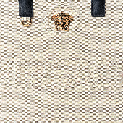 Versace Canvas Calfskin La Medusa Tote Bag Beige 8 of 10